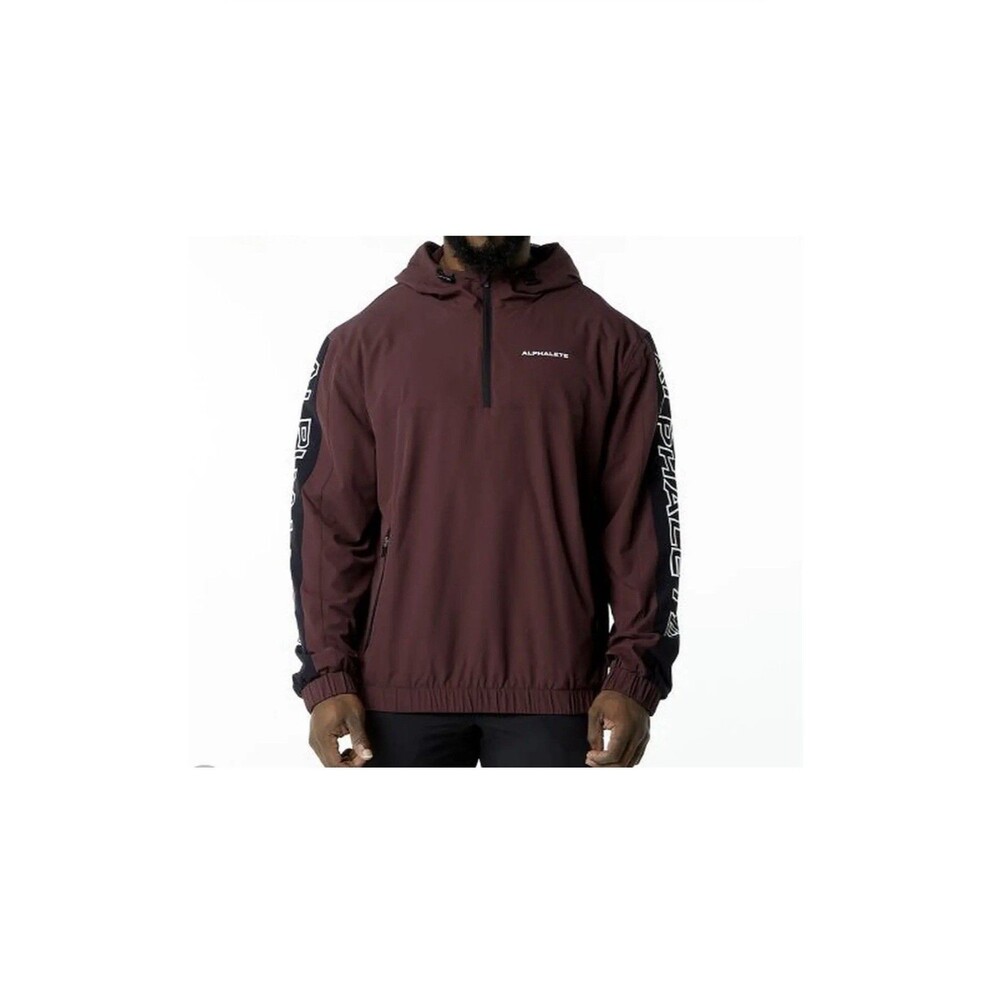 Alphalete Men’s Exp Tech Windbreaker-Dark Merlot, Size XL